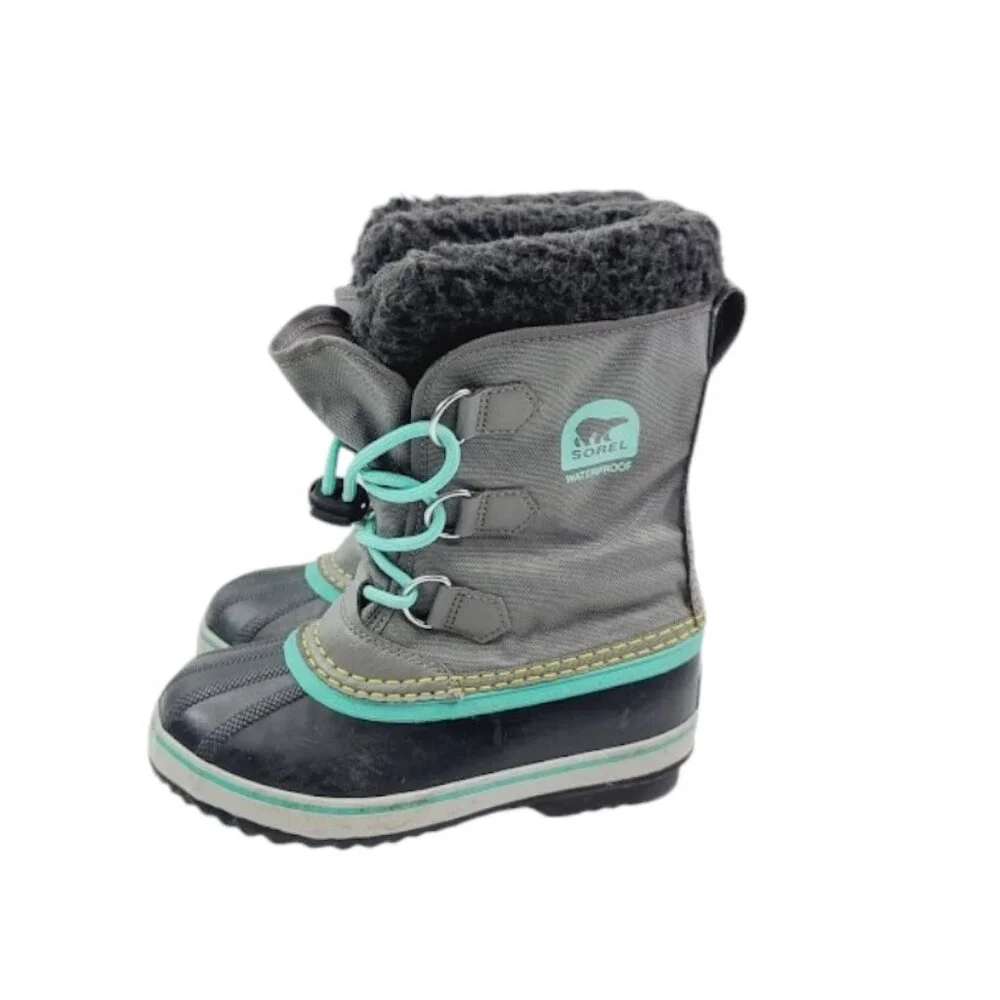 Sorel‎ Girl's Gray Blue Flurry NY1879-052 Fur Outdoor Winter Boot Size 1